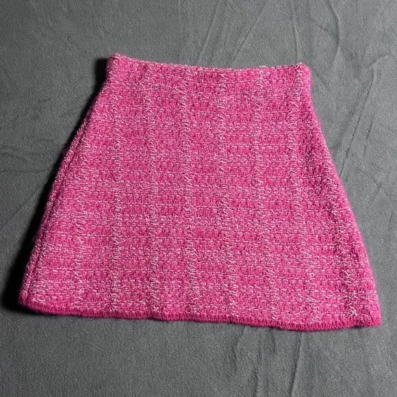 ZARA Pink Textured Knit Mini Skirt Size Small - Picture 3 of 5
